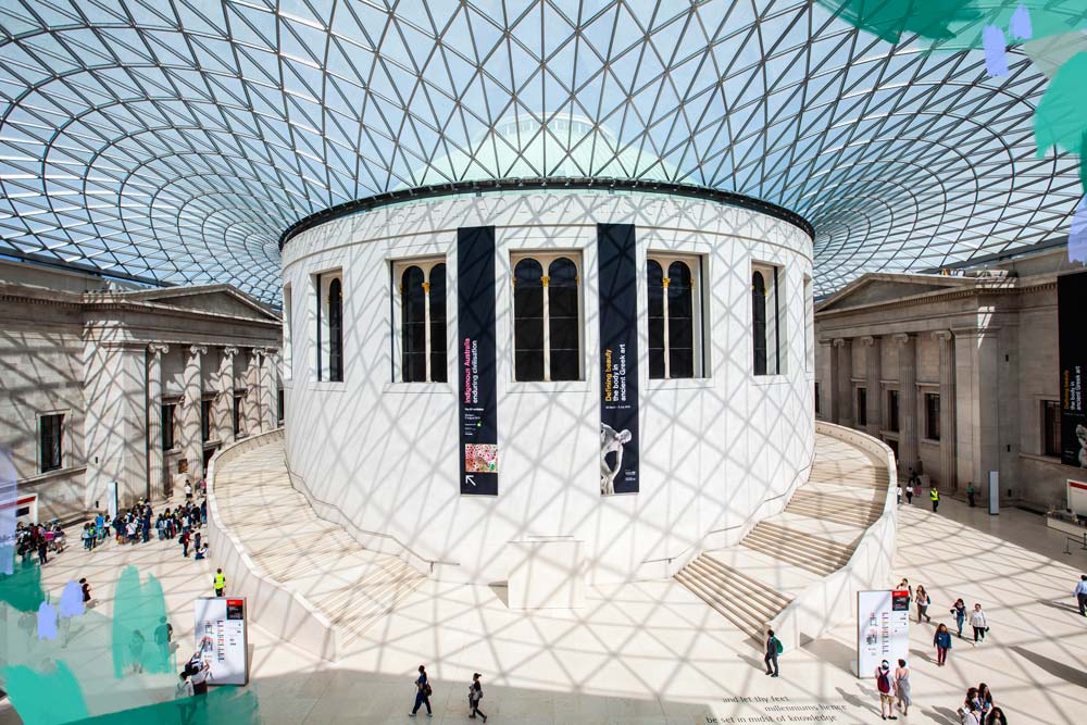 interior del museo británico en Londres