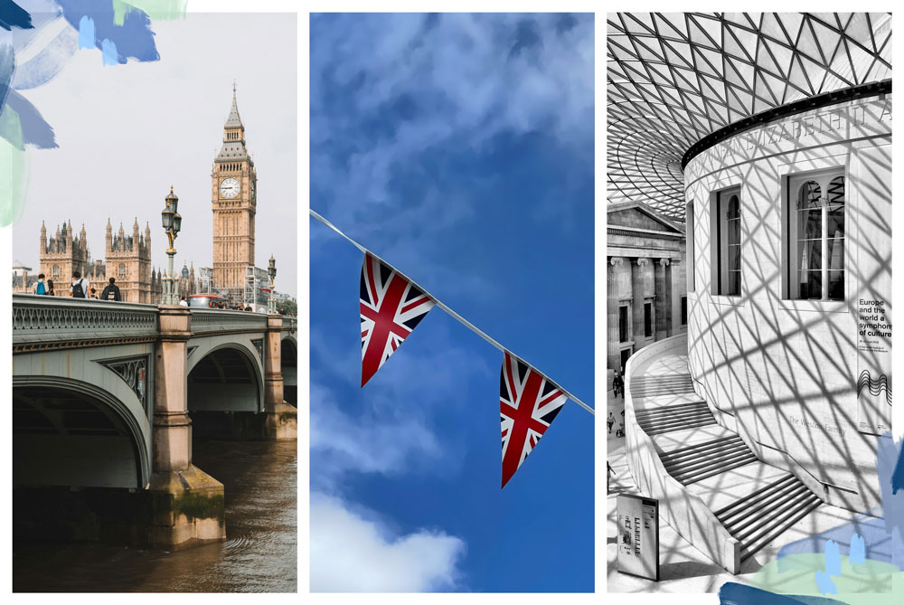 collage con puntos turísticos de Londres