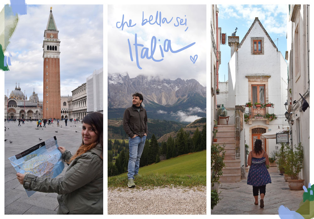 collage de sitios bonitos de Italia