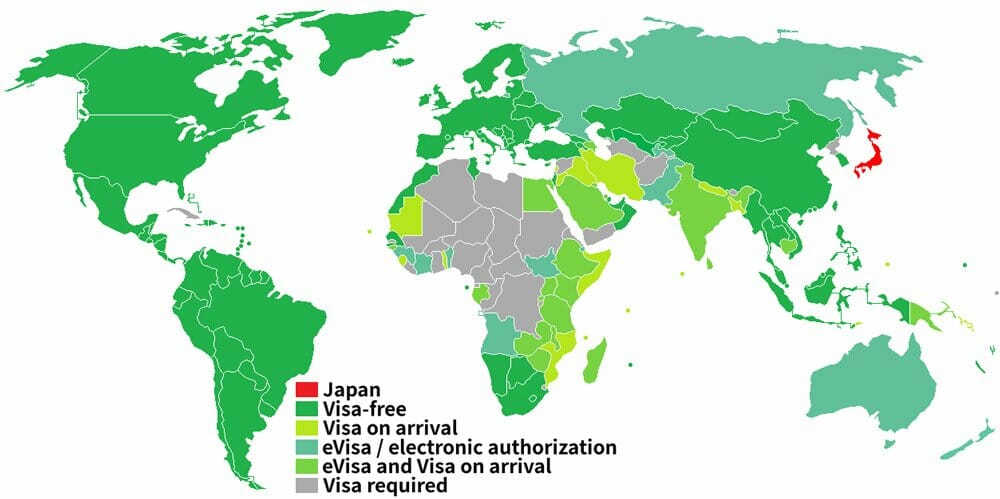 mapa visado Japón