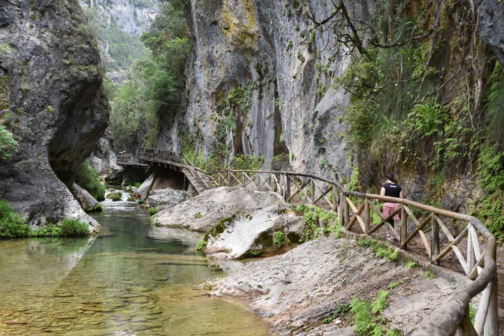 pasarelas de madera en la ruta del río Borosa