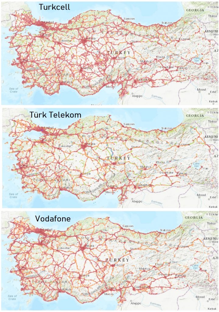 mapas cobertura Turquía