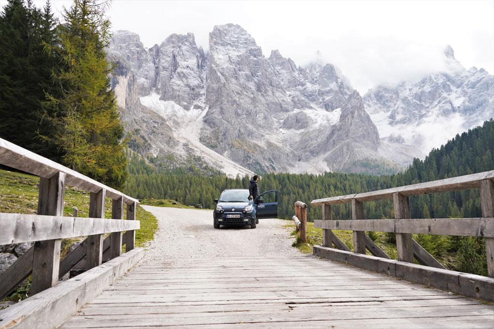 alquilar coche en Dolomitas