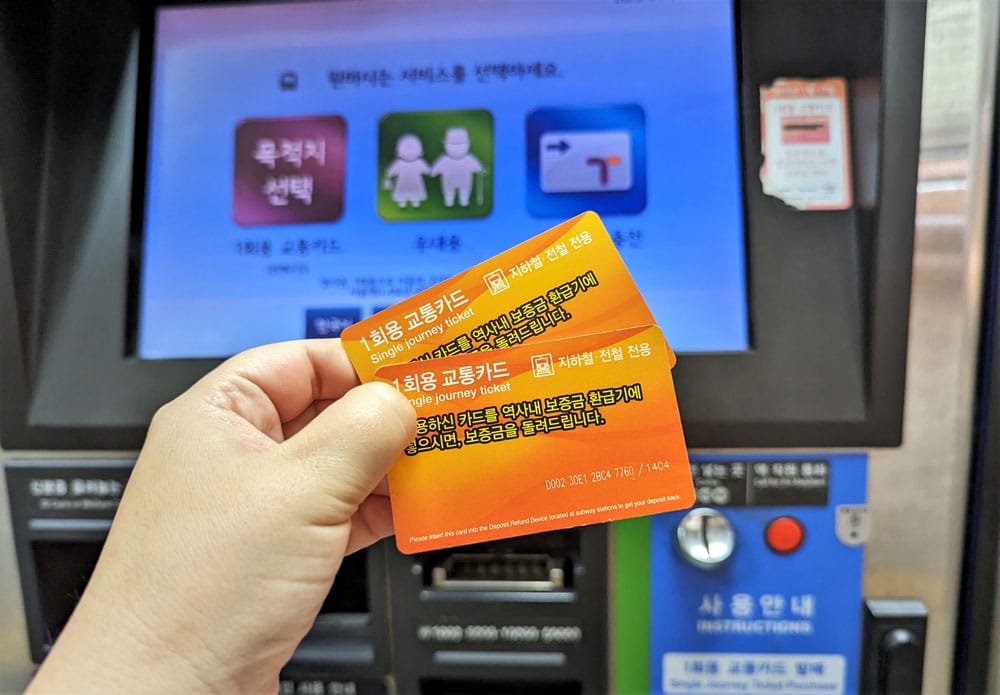 billete metro Seúl