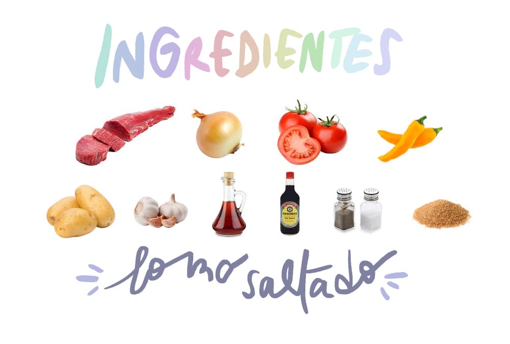 ingredientes receta Lomo Saltado peruano
