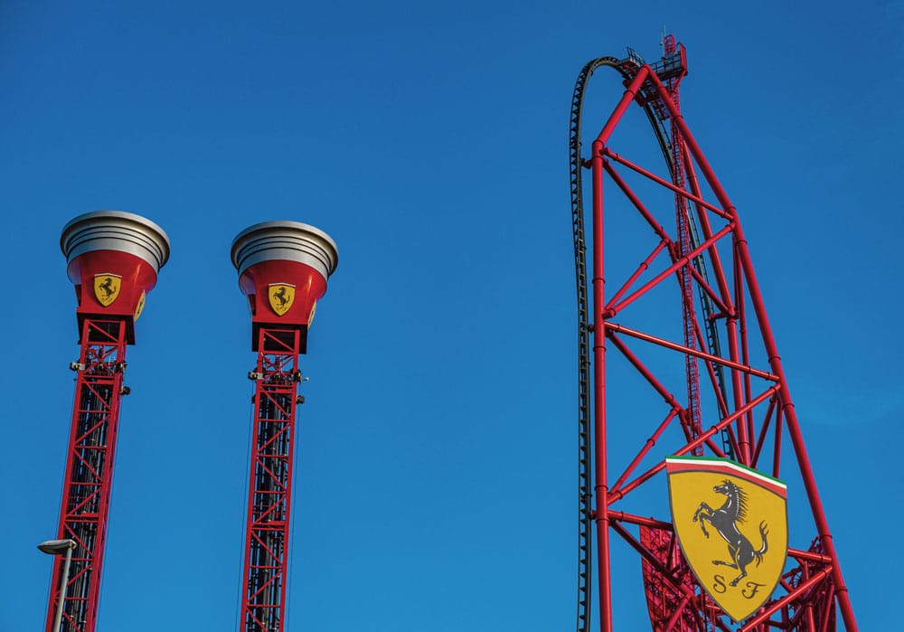 atracciones en el parque de atracciones de ferrari land