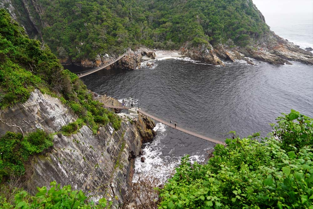 suspension bridge en Storms River Tsitsikamma