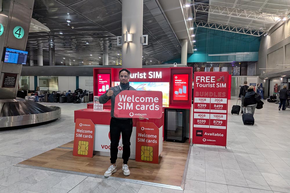 comprar tarjeta SIM local en el aeropuerto en Sudáfrica