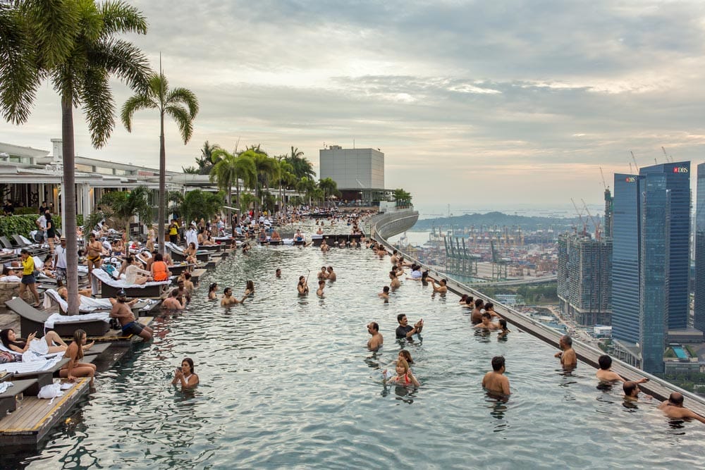 piscina del hotel Marina Bay Sands en Singapur