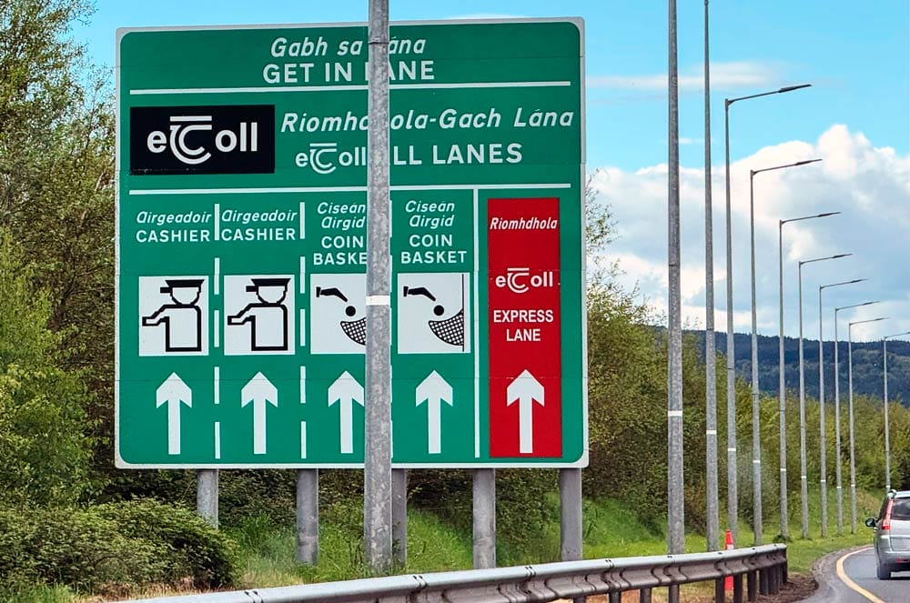 peajes en las carreteras de Irlanda