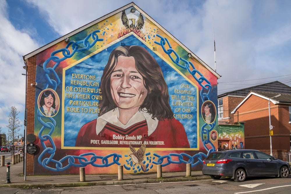 Mural de Bobby Sands en Belfast