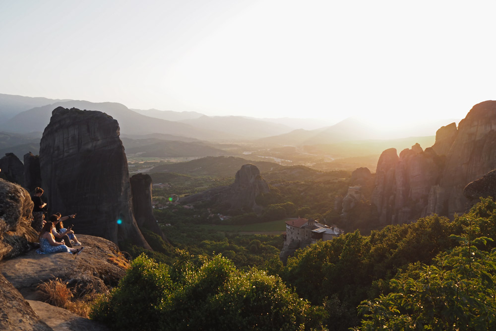 atardecer en Meteora