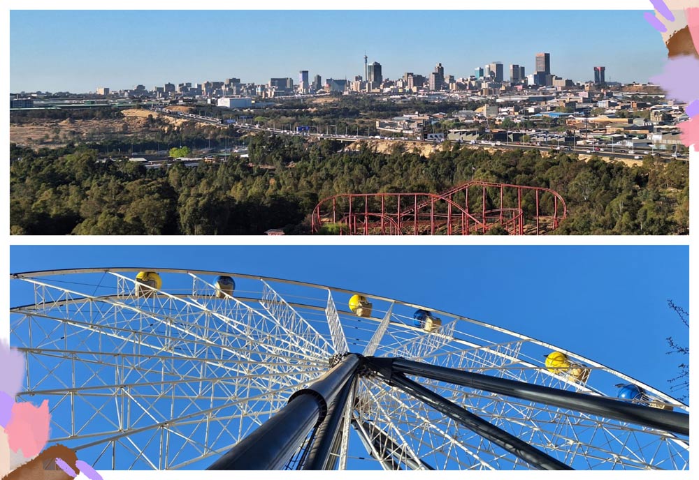 vistas desde la noria panorámica de Gold Reef City en Johannesburgo