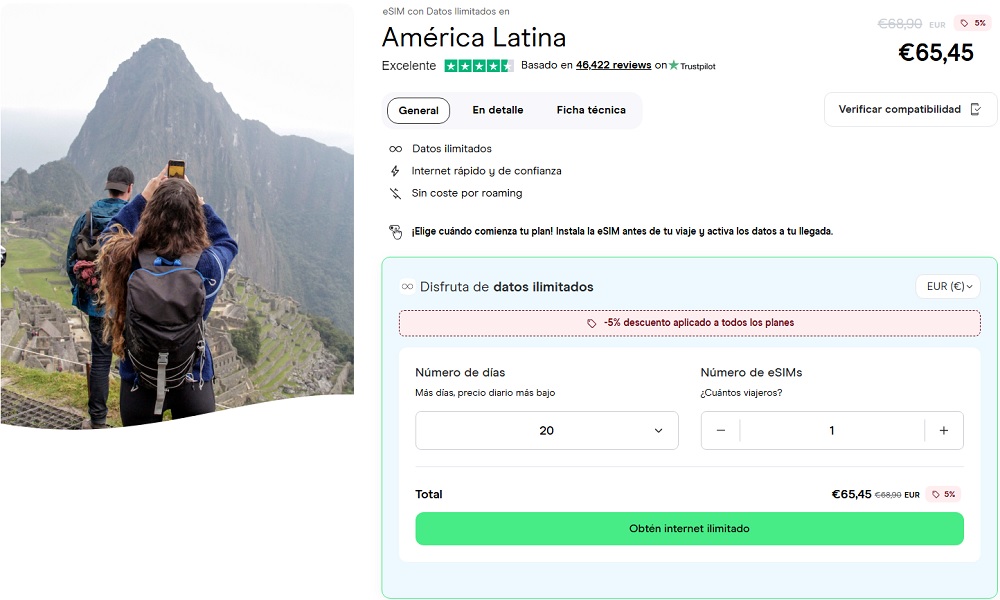 mejor eSIM para América Latina