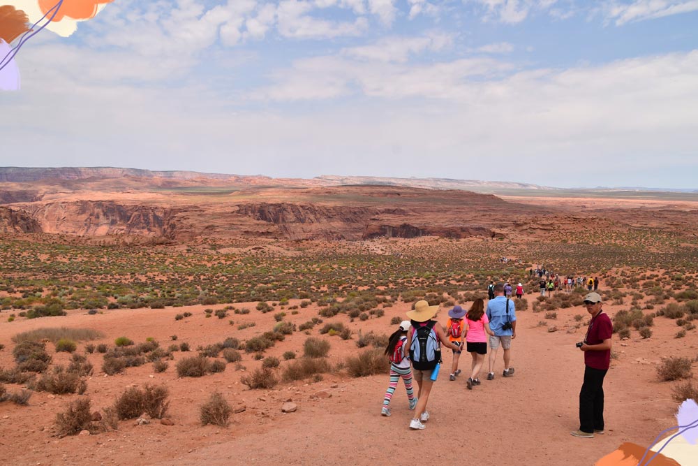 como visitar horseshoe bend: sendero hacia el mirador