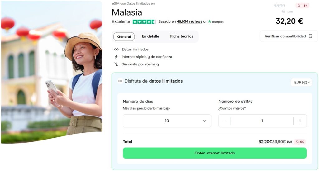 mejor eSIM para Malasia